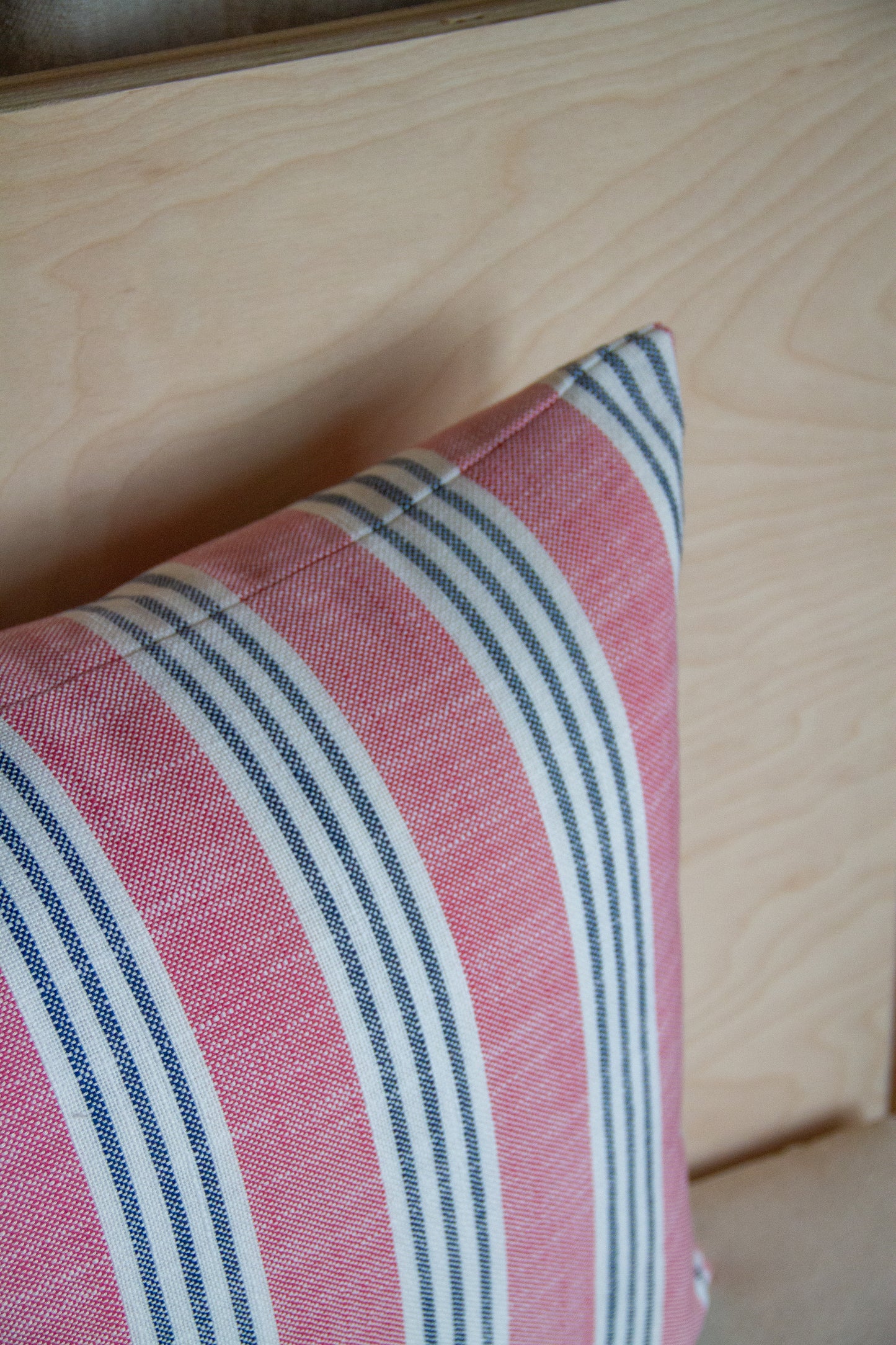 Thibaut Southport Stripe Peony & Navy Pillow Cover