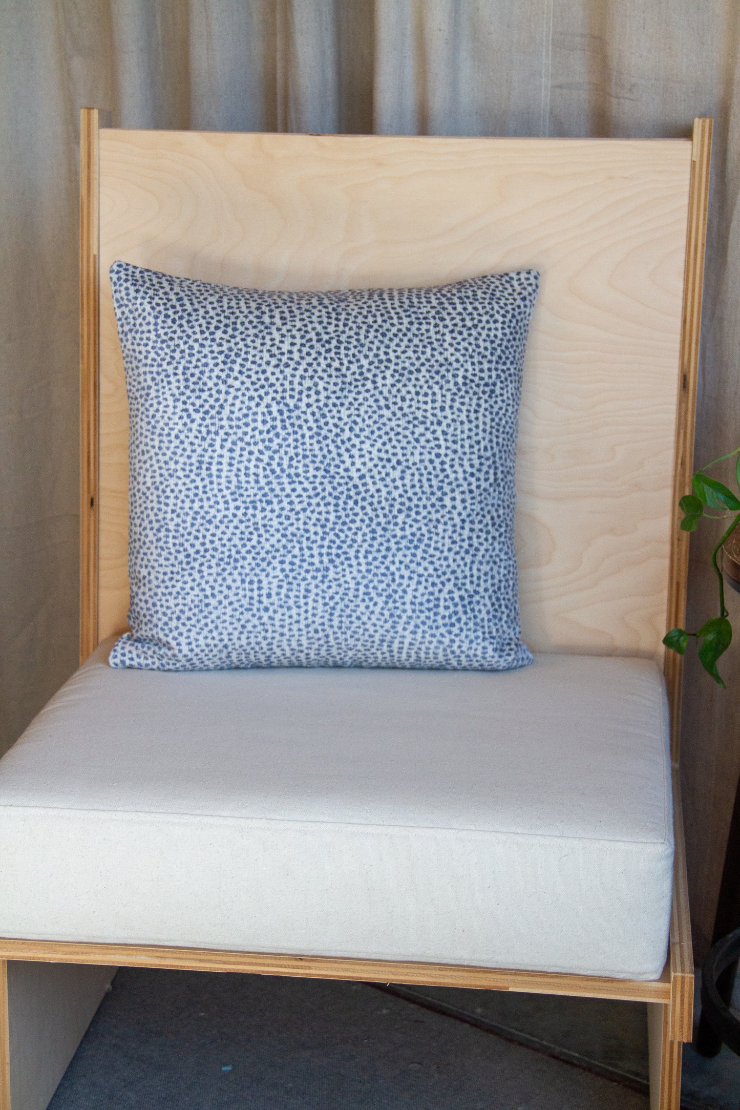 Crypton Spotted Chenille Velvet in Aqua Pillow Cover
