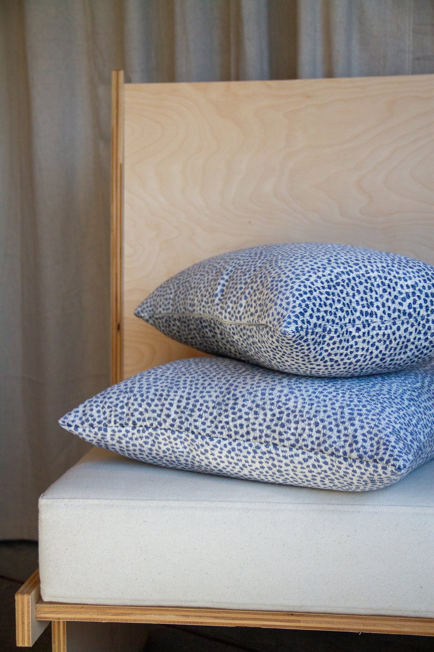 Crypton Spotted Chenille Velvet in Aqua Pillow Cover