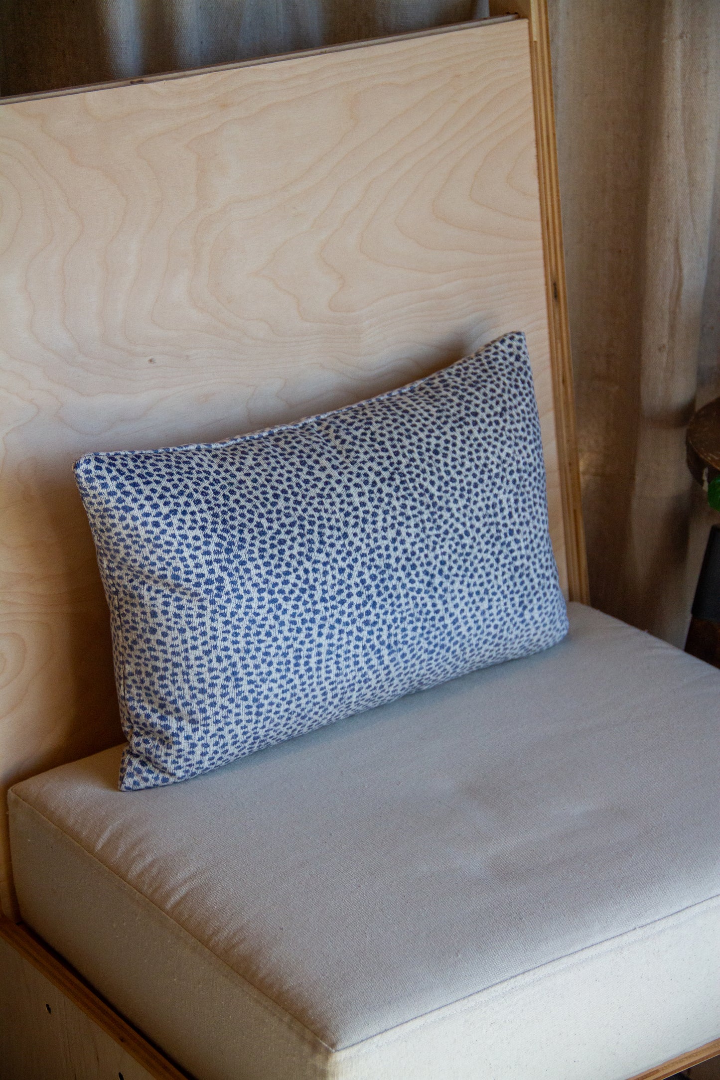 Crypton Spotted Chenille Velvet in Aqua Pillow Cover