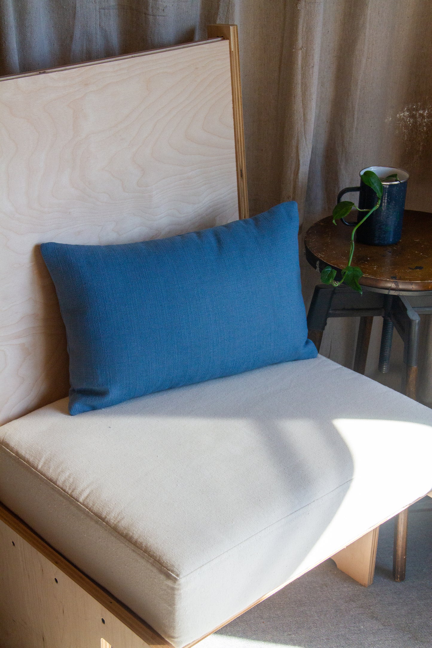 Fabricut Medium Weight Linen in Denim Pillow Cover
