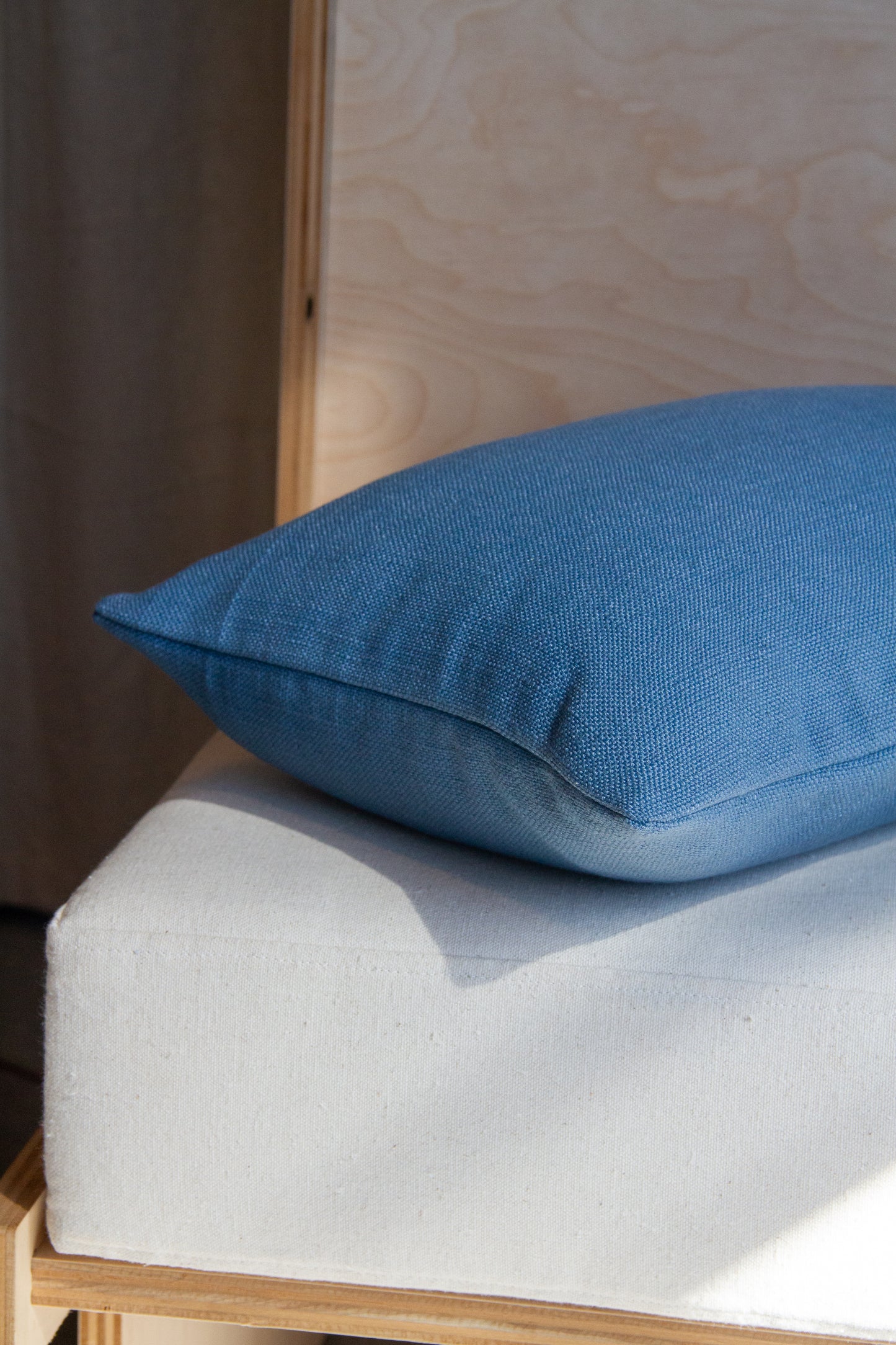 Fabricut Medium Weight Linen in Denim Pillow Cover