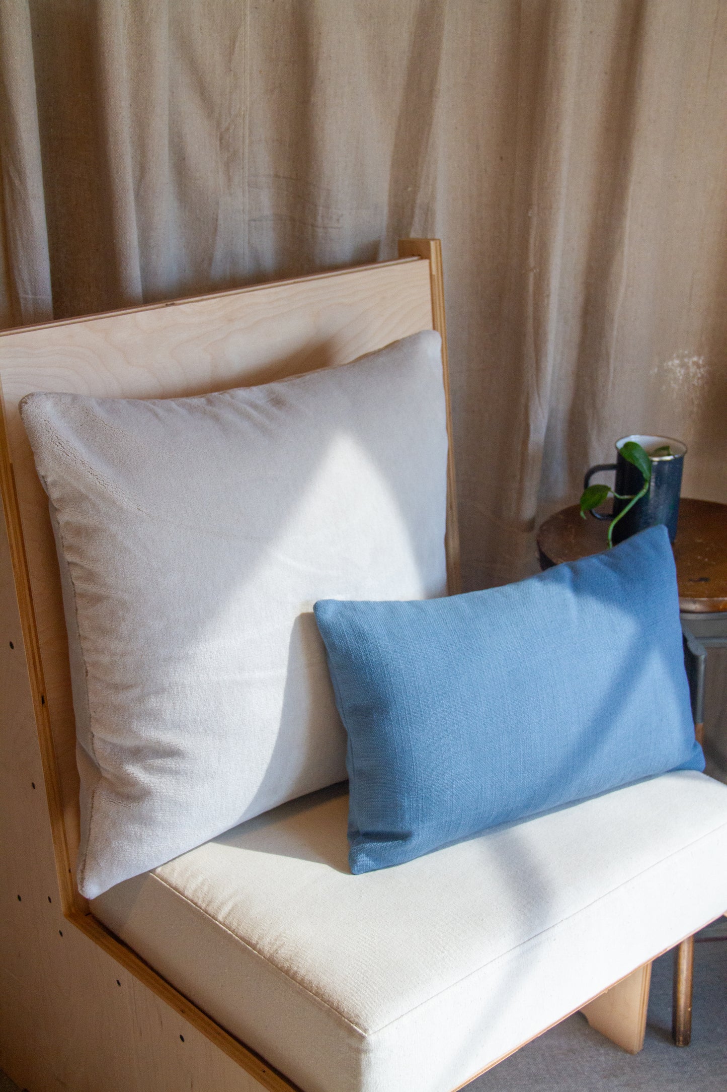 Fabricut Medium Weight Linen in Denim Pillow Cover