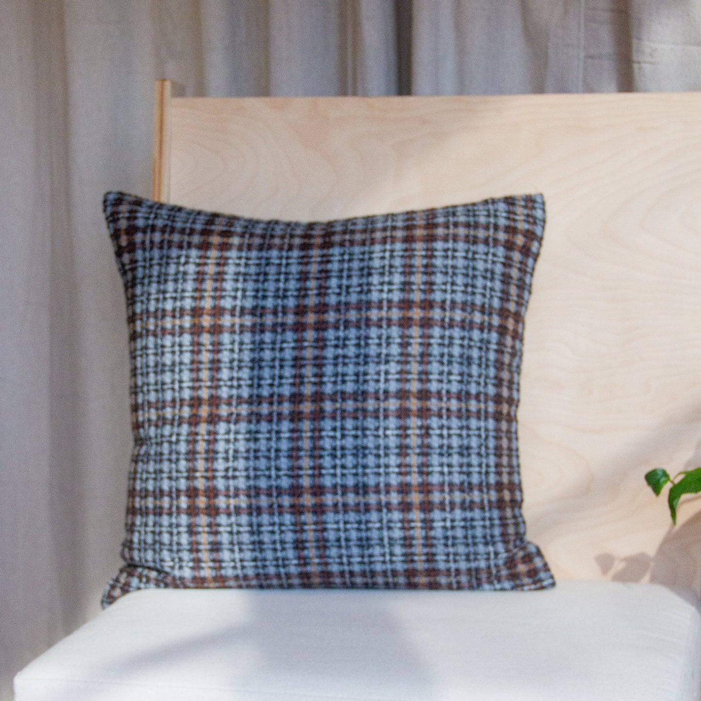 Holland & Sherry Deveron Check in Charcoal Rust Pillow Cover