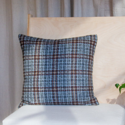 Holland & Sherry Deveron Check in Charcoal Rust Pillow Cover