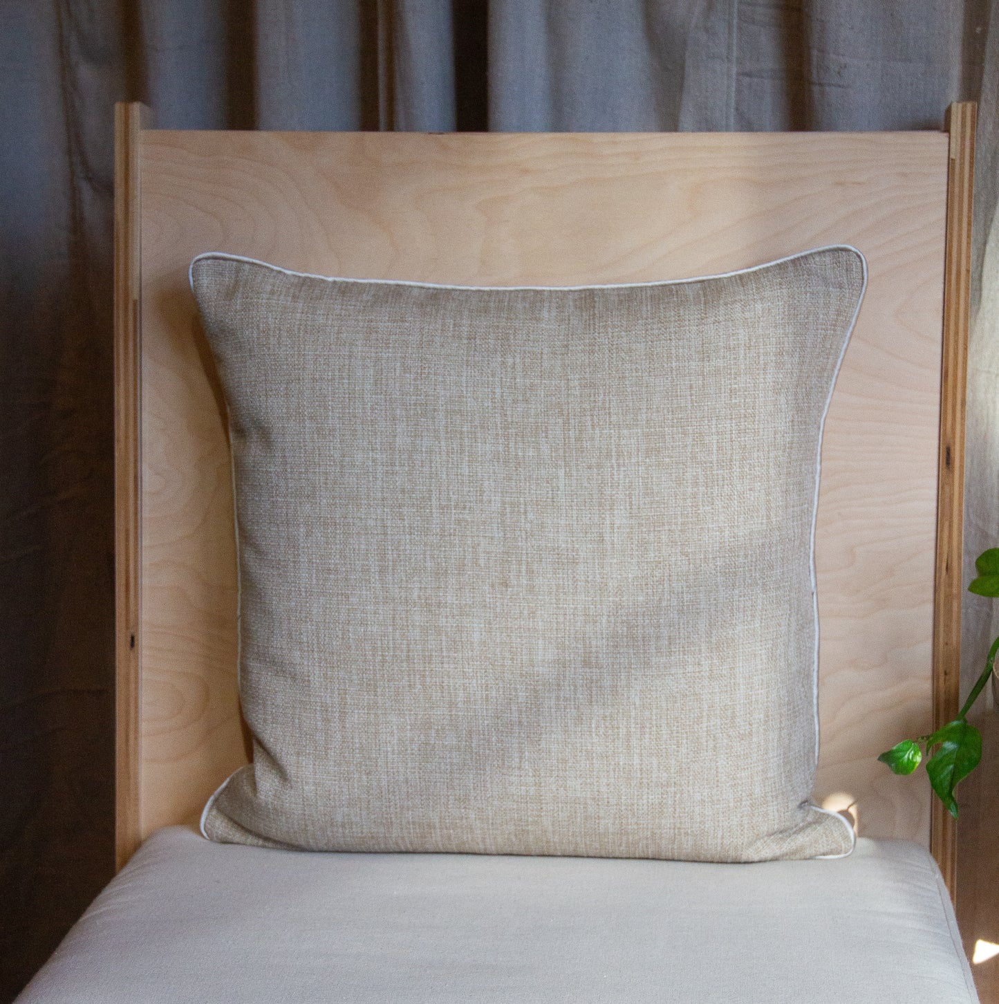 Elitis Lontano in Marina with Silver Silk Welt Pillow Cover