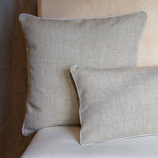 Elitis Lontano in Marina with Silver Silk Welt Pillow Cover