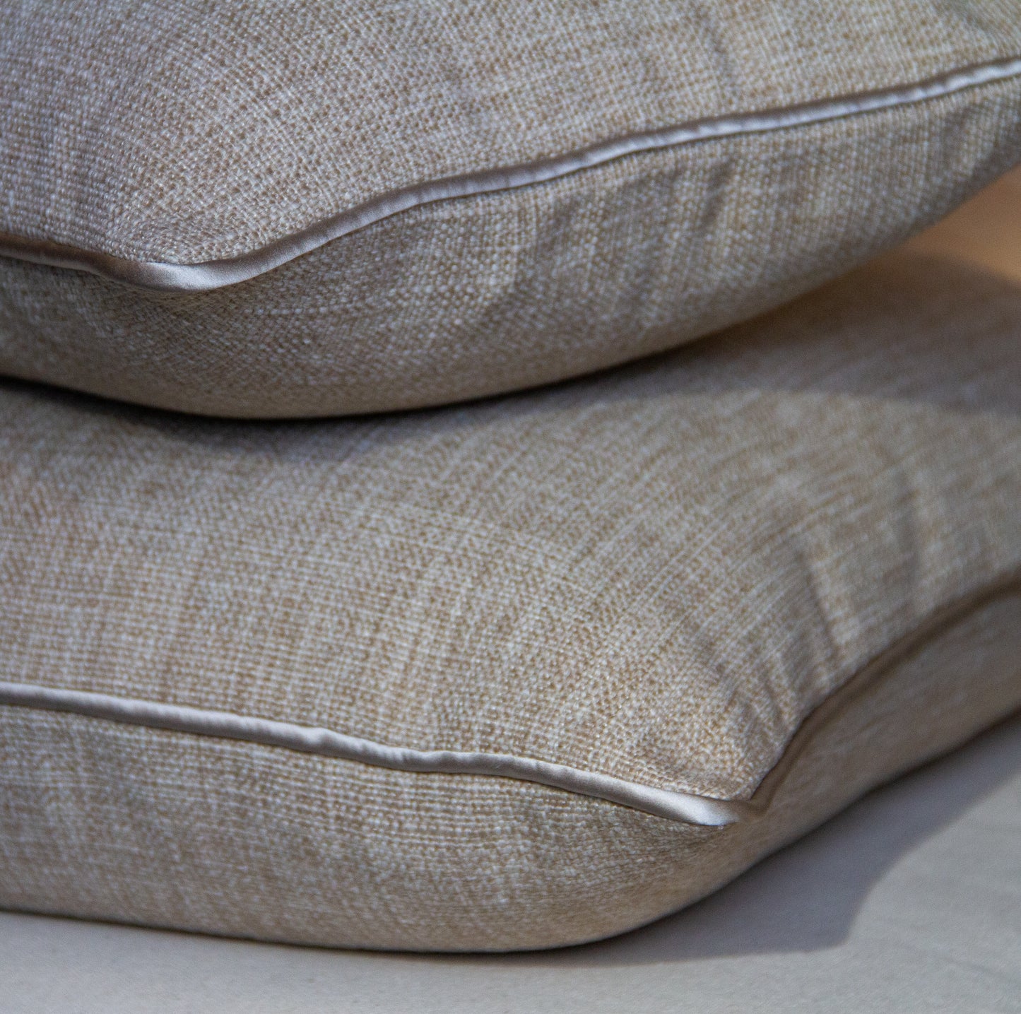 Elitis Lontano in Marina with Silver Silk Welt Pillow Cover