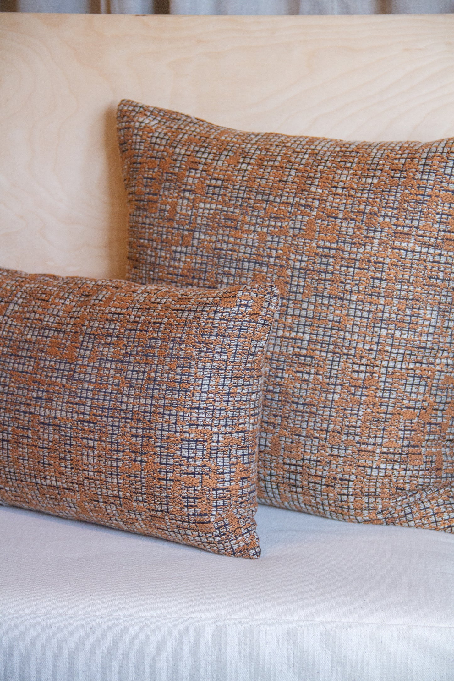 Orange and Creme Texture Pillow Cover