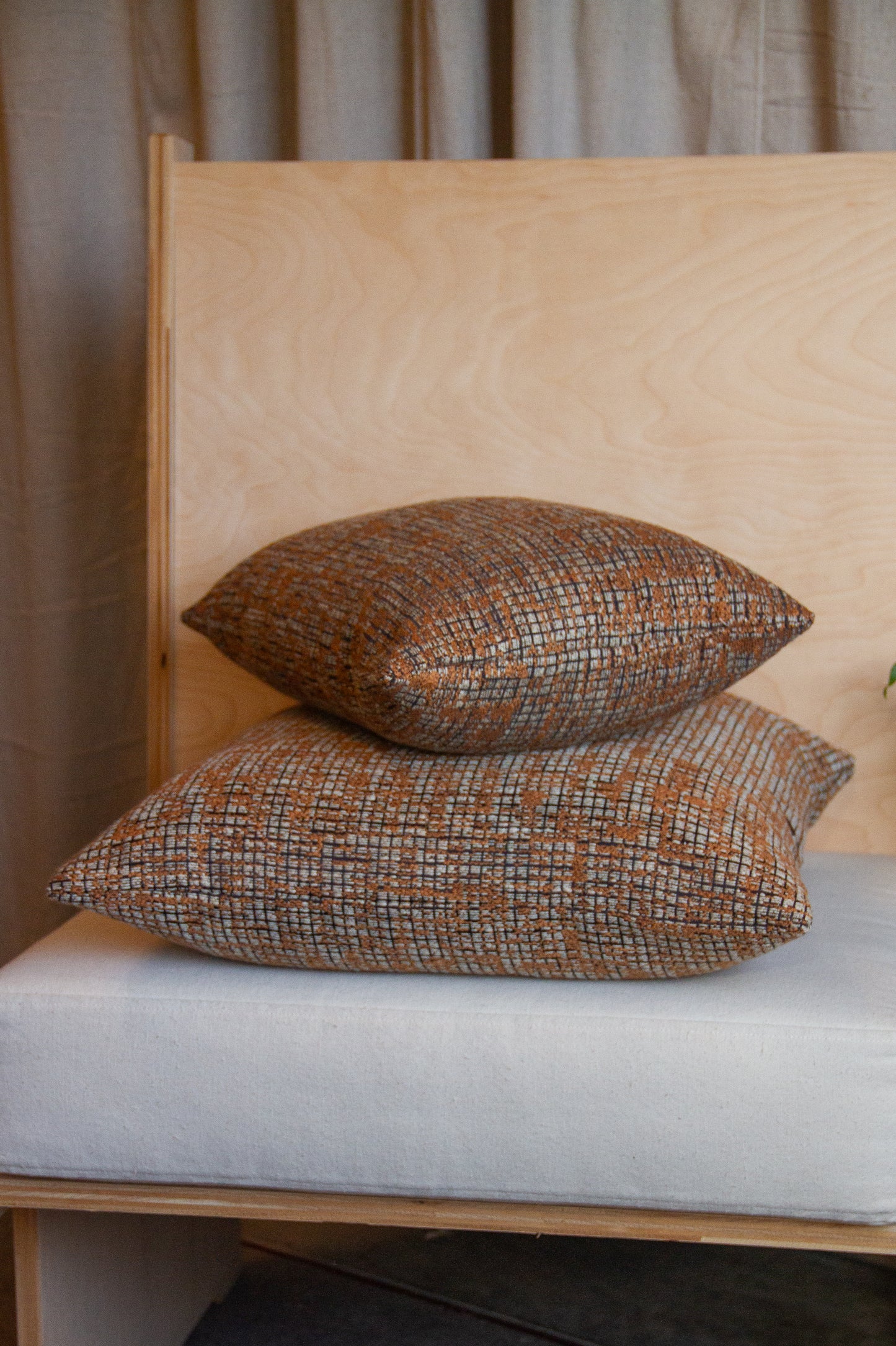 Orange and Creme Texture Pillow Cover