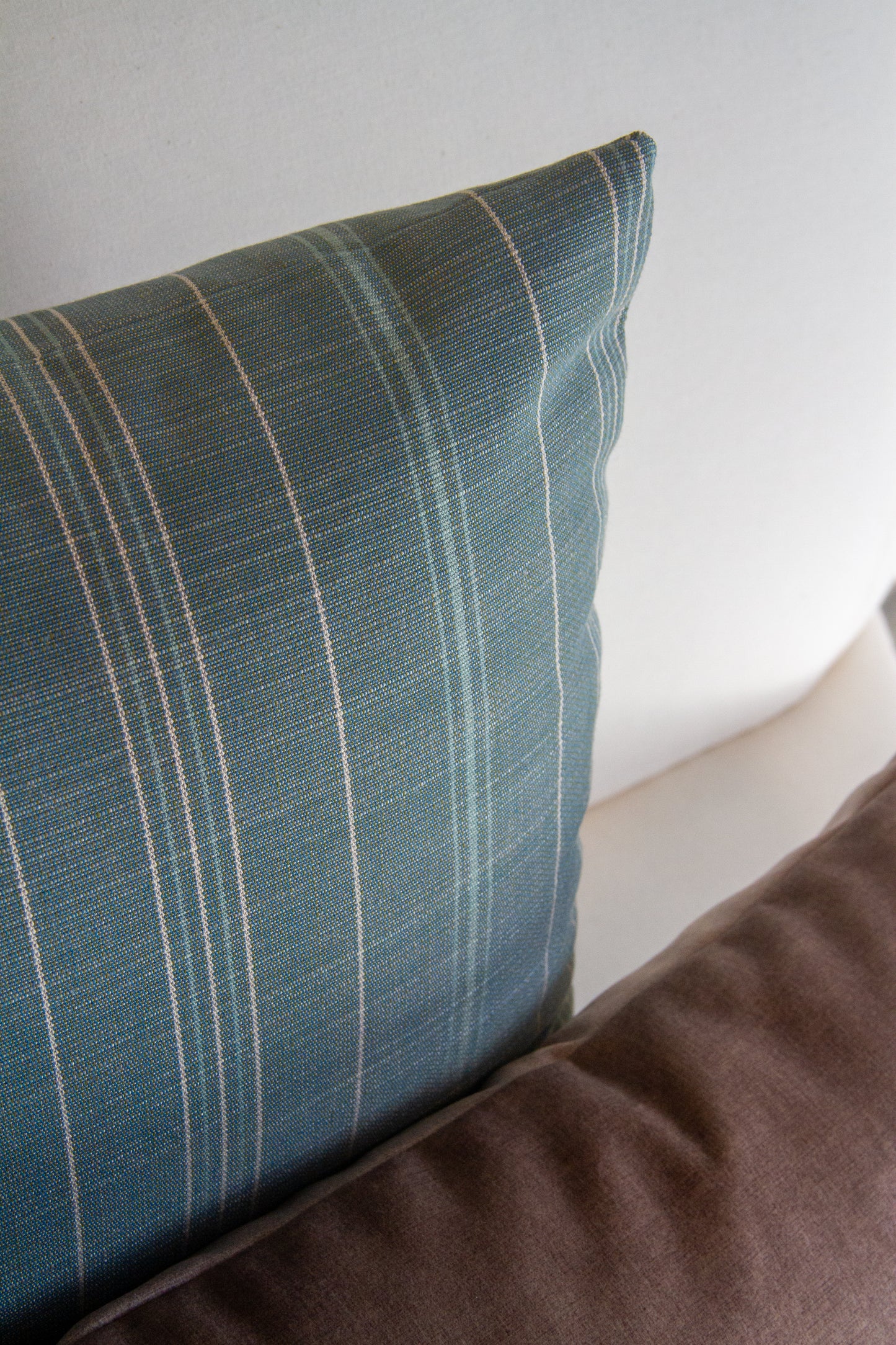 Teal Stripe Pillow Cover