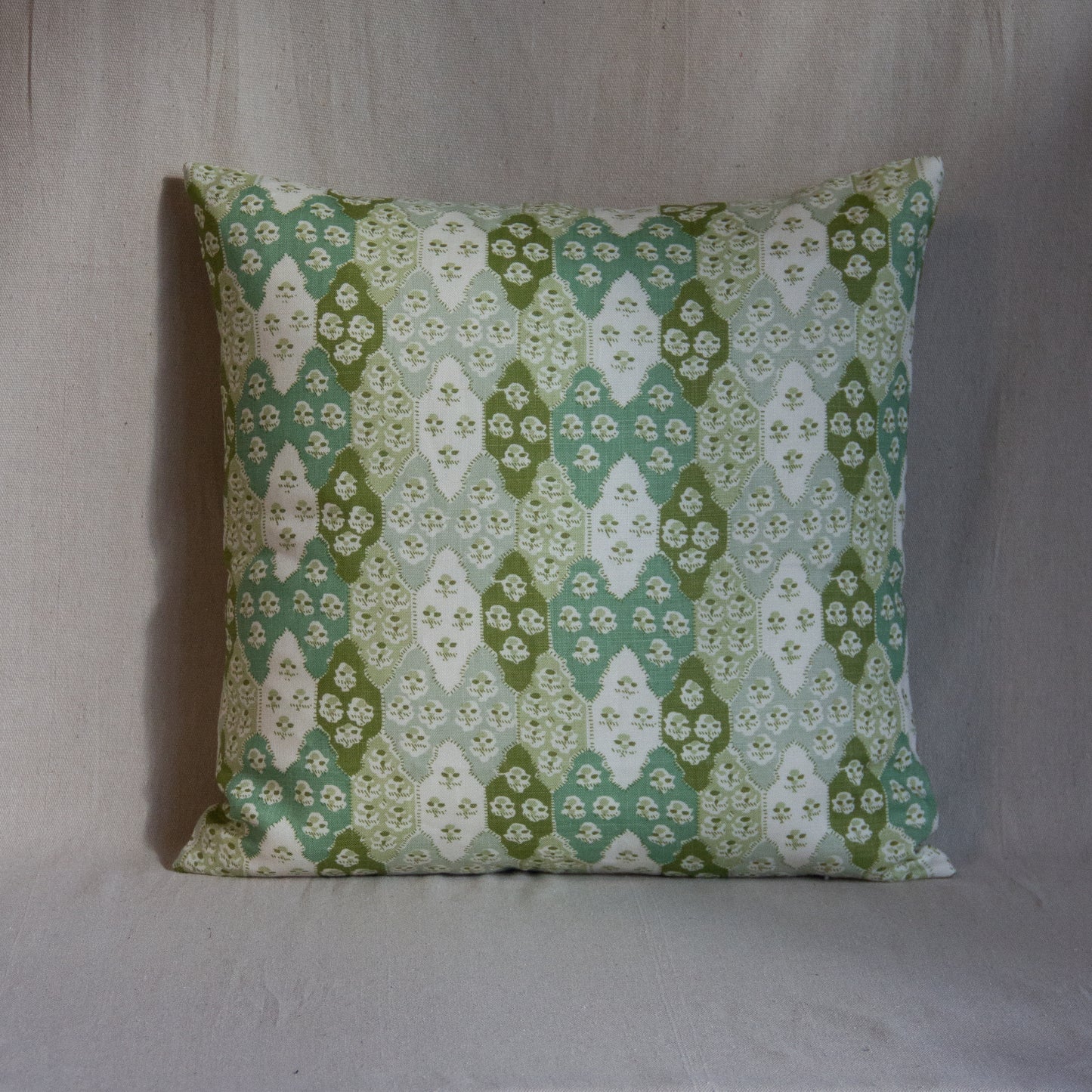 Alice Sergeant Textiles Ottoman Quilt in Aqua Pillow Cover