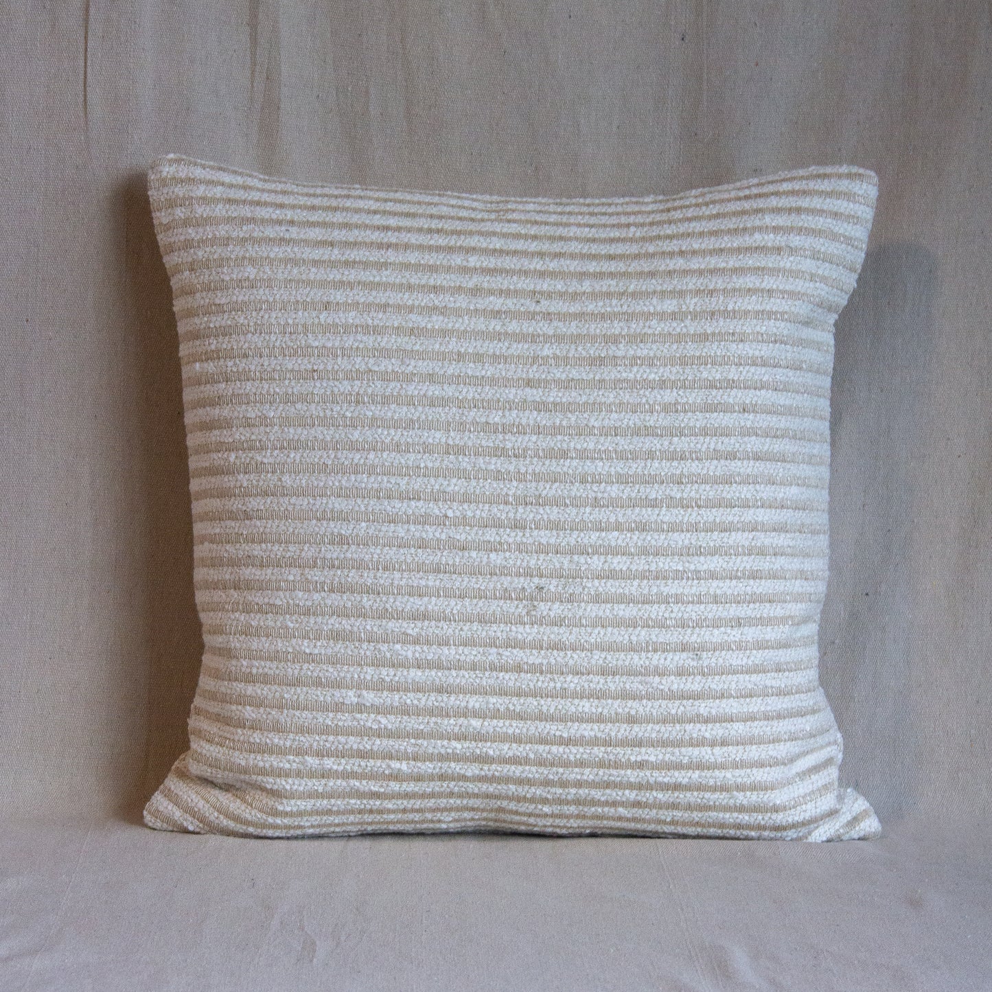 Kravet Plushy Stripe in Flax Pillow Cover