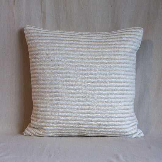 Kravet Plushy Stripe in Flax Pillow Cover
