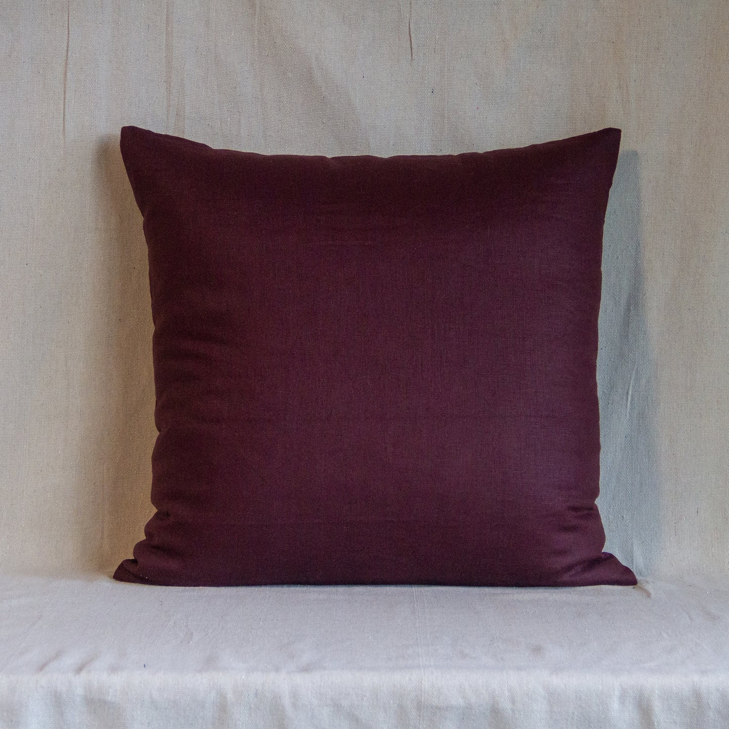 Burgundy Linen Pillow Cover