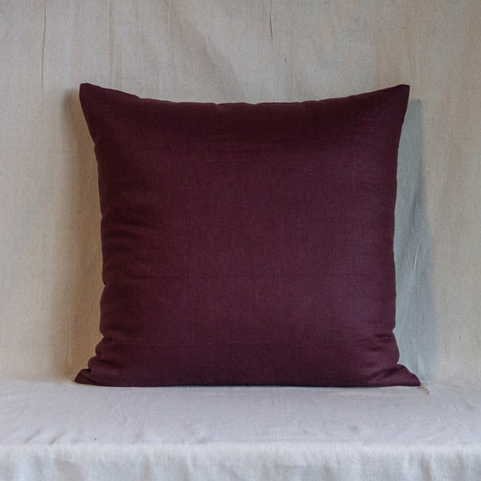 Burgundy Linen Pillow Cover