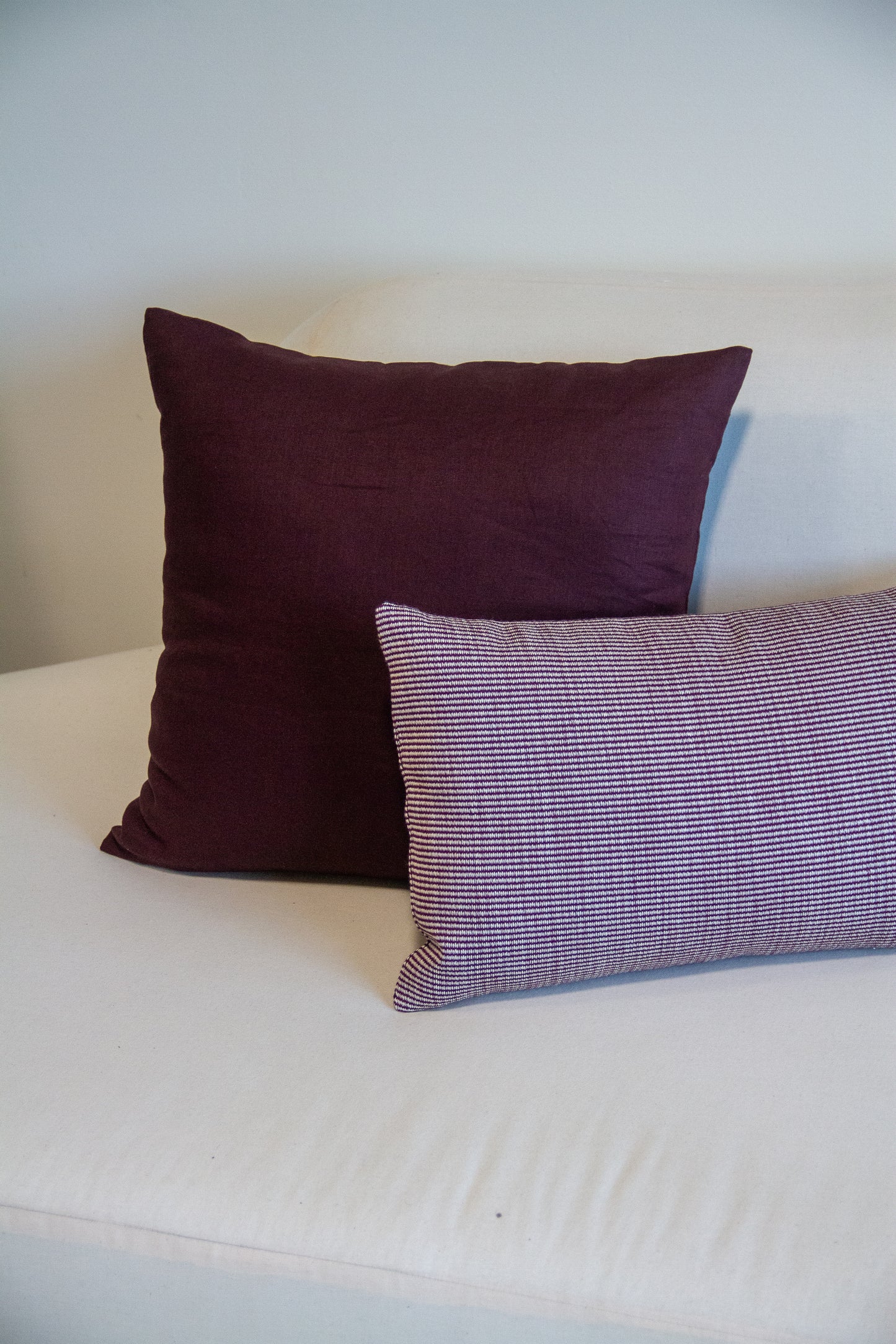 Burgundy Linen Pillow Cover