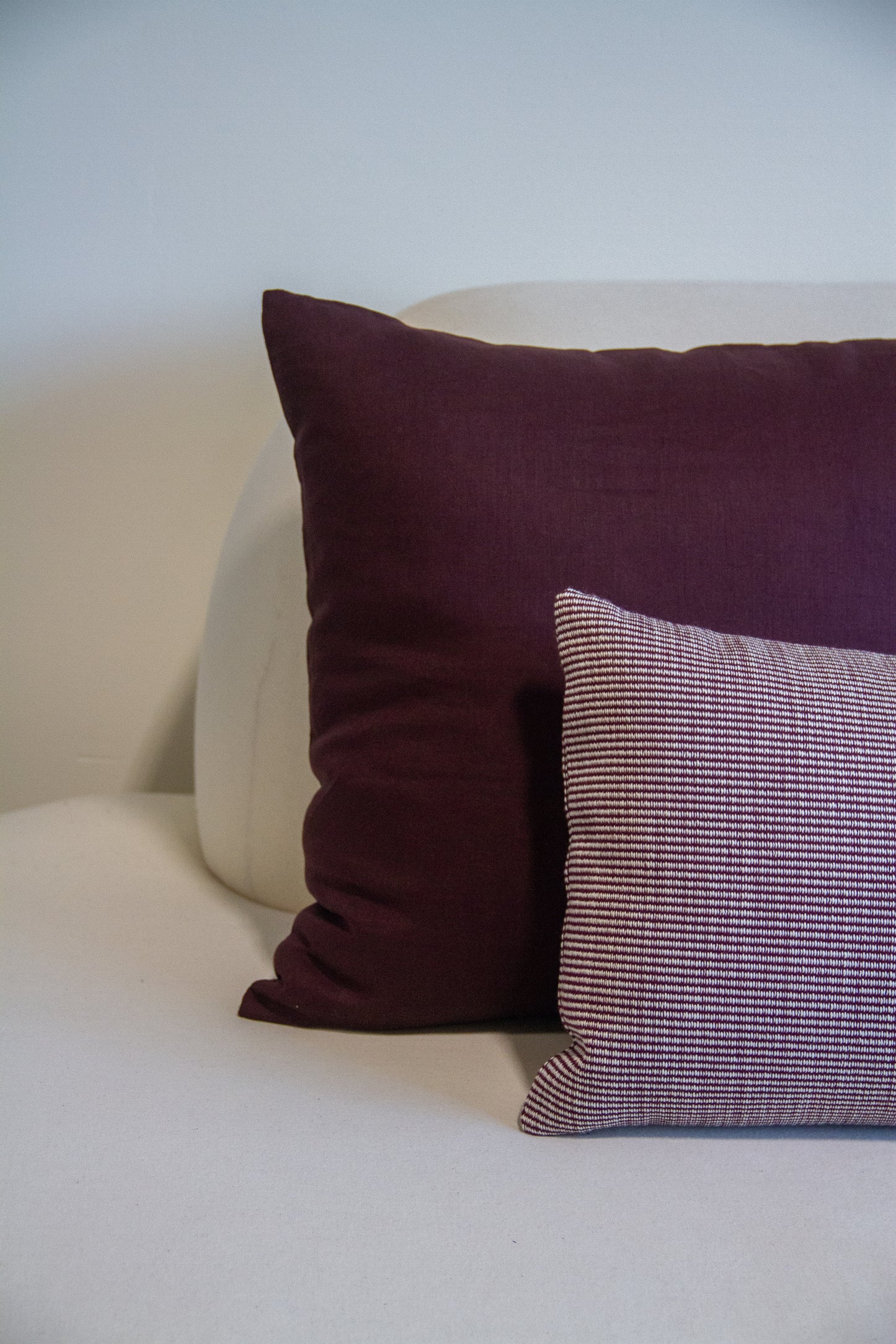Burgundy Linen Pillow Cover