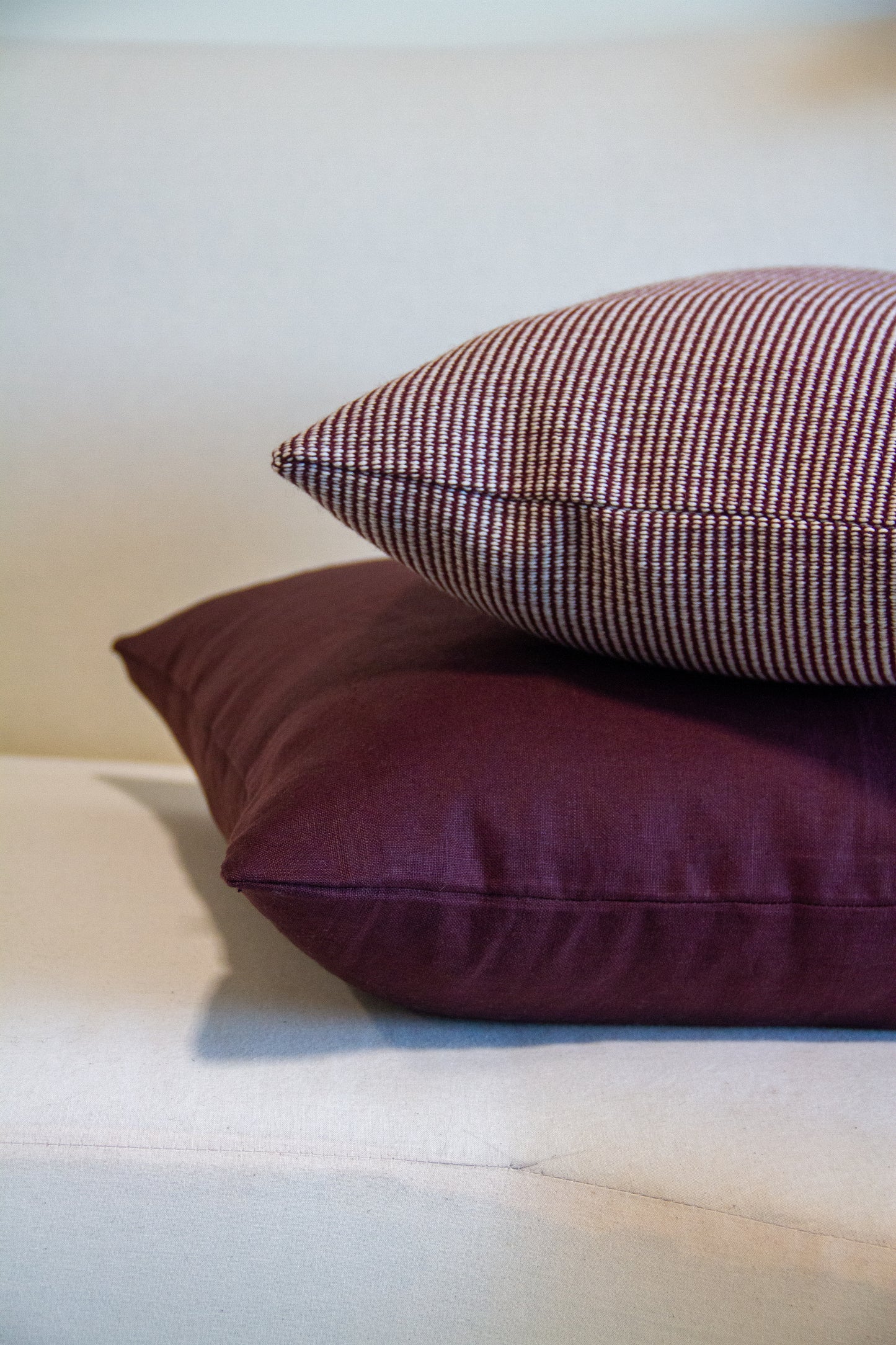 Burgundy Linen Pillow Cover