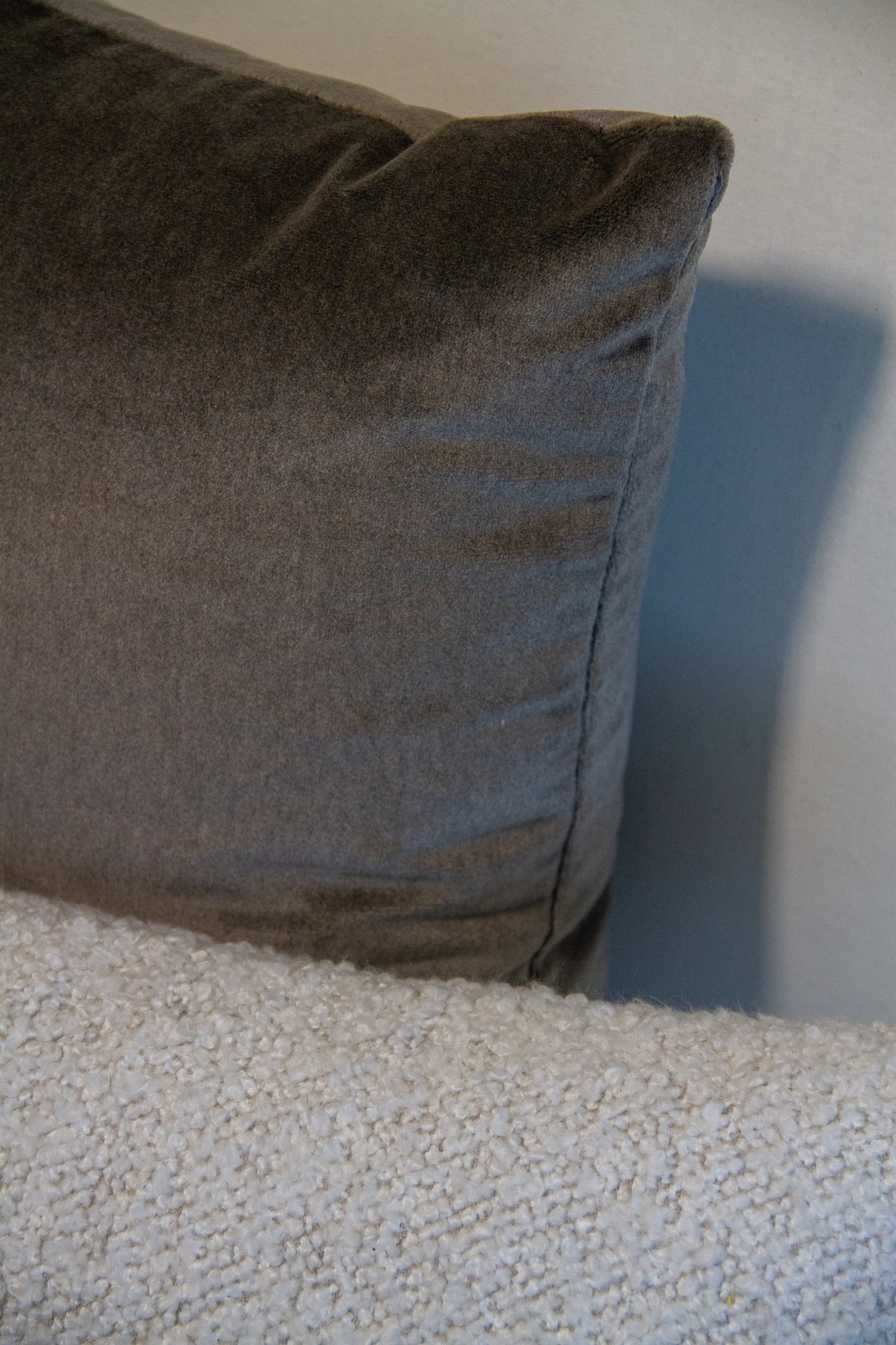 Grey Brown Velvet Pillow Cover