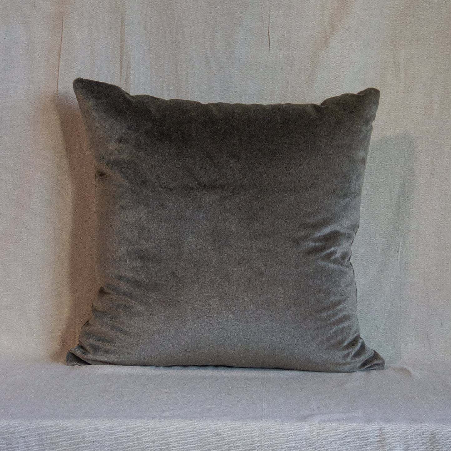Grey Brown Velvet Pillow Cover