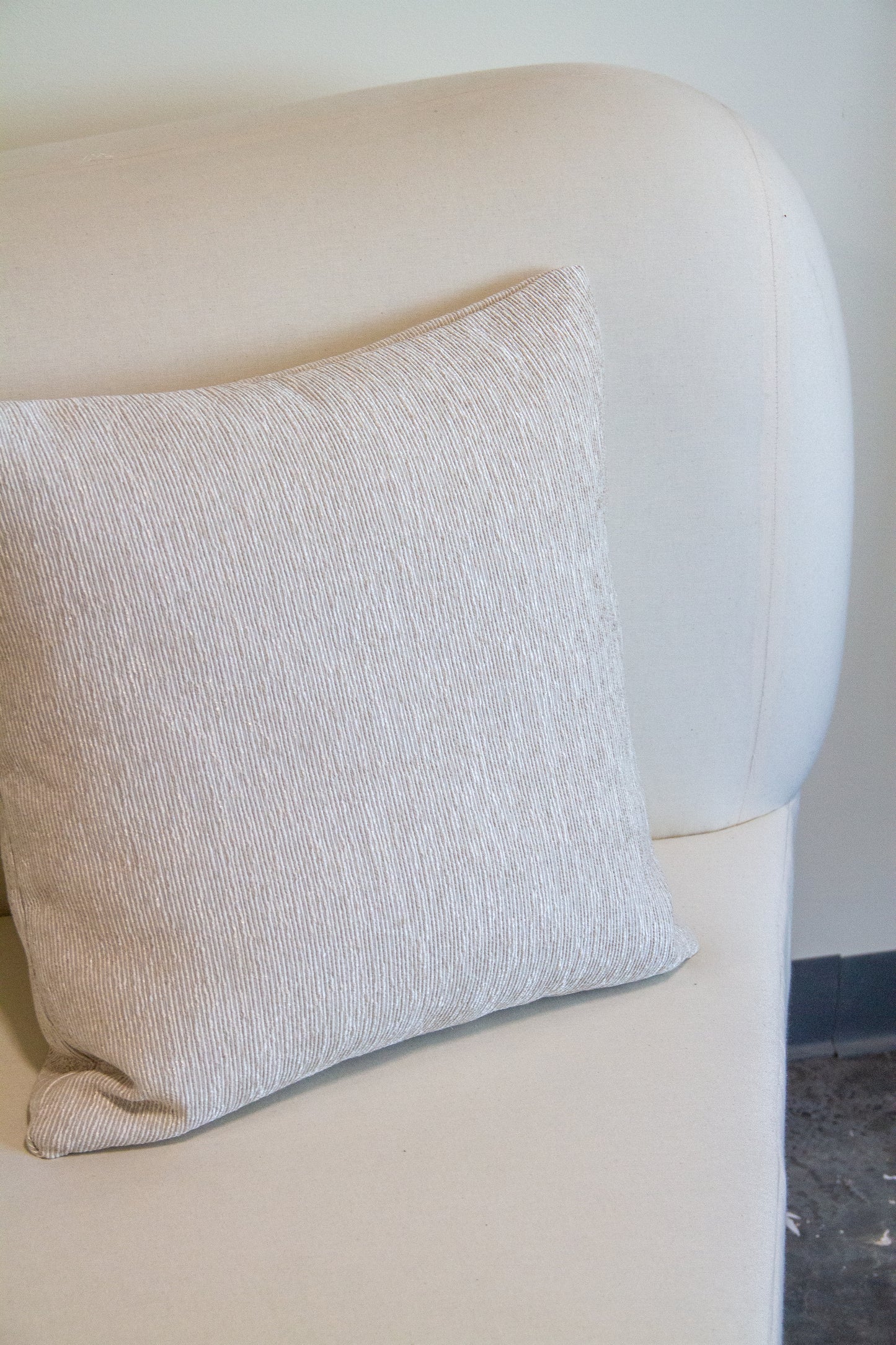 Metallic White Lines Pillow Cover