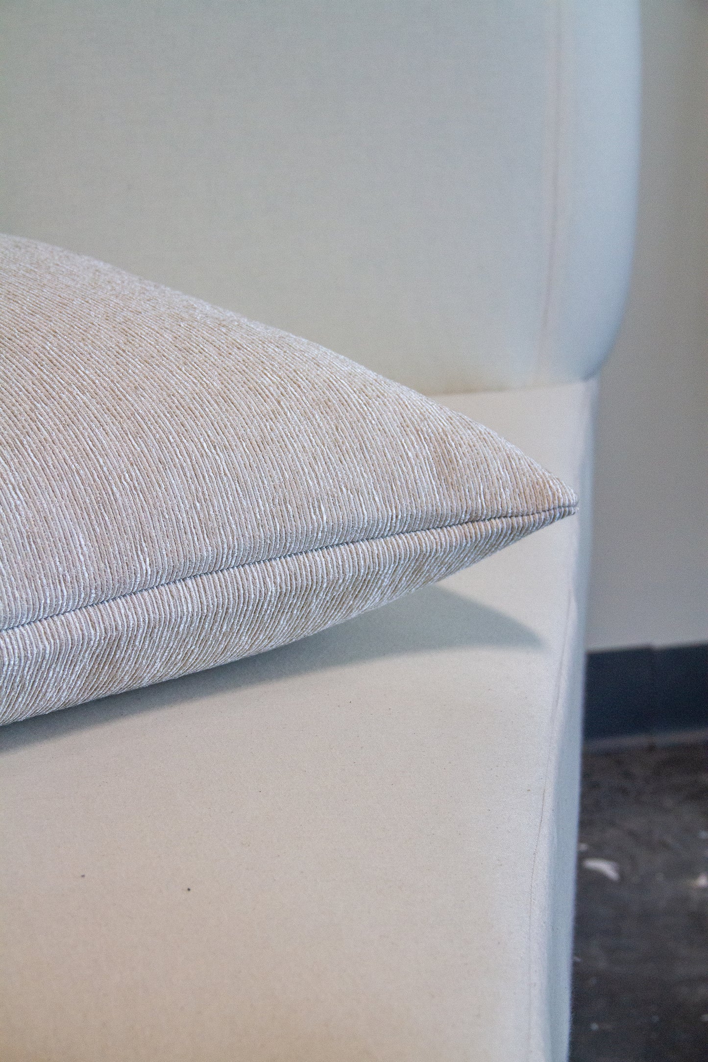 Metallic White Lines Pillow Cover