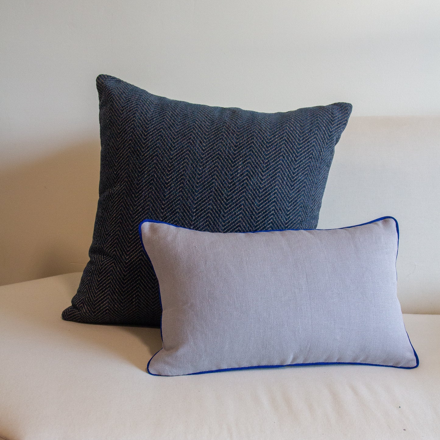 Navy Chevron Pillow Cover