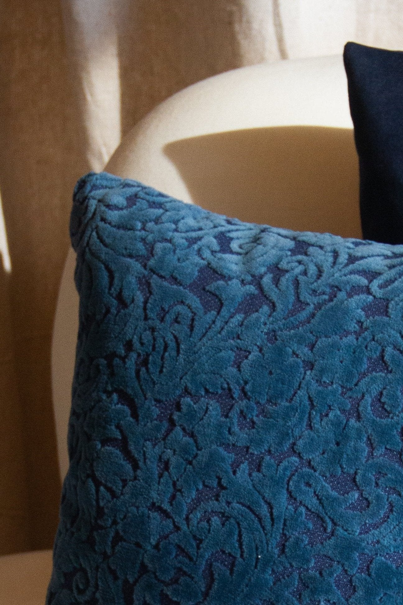 Navy Paisley Pillow Cover