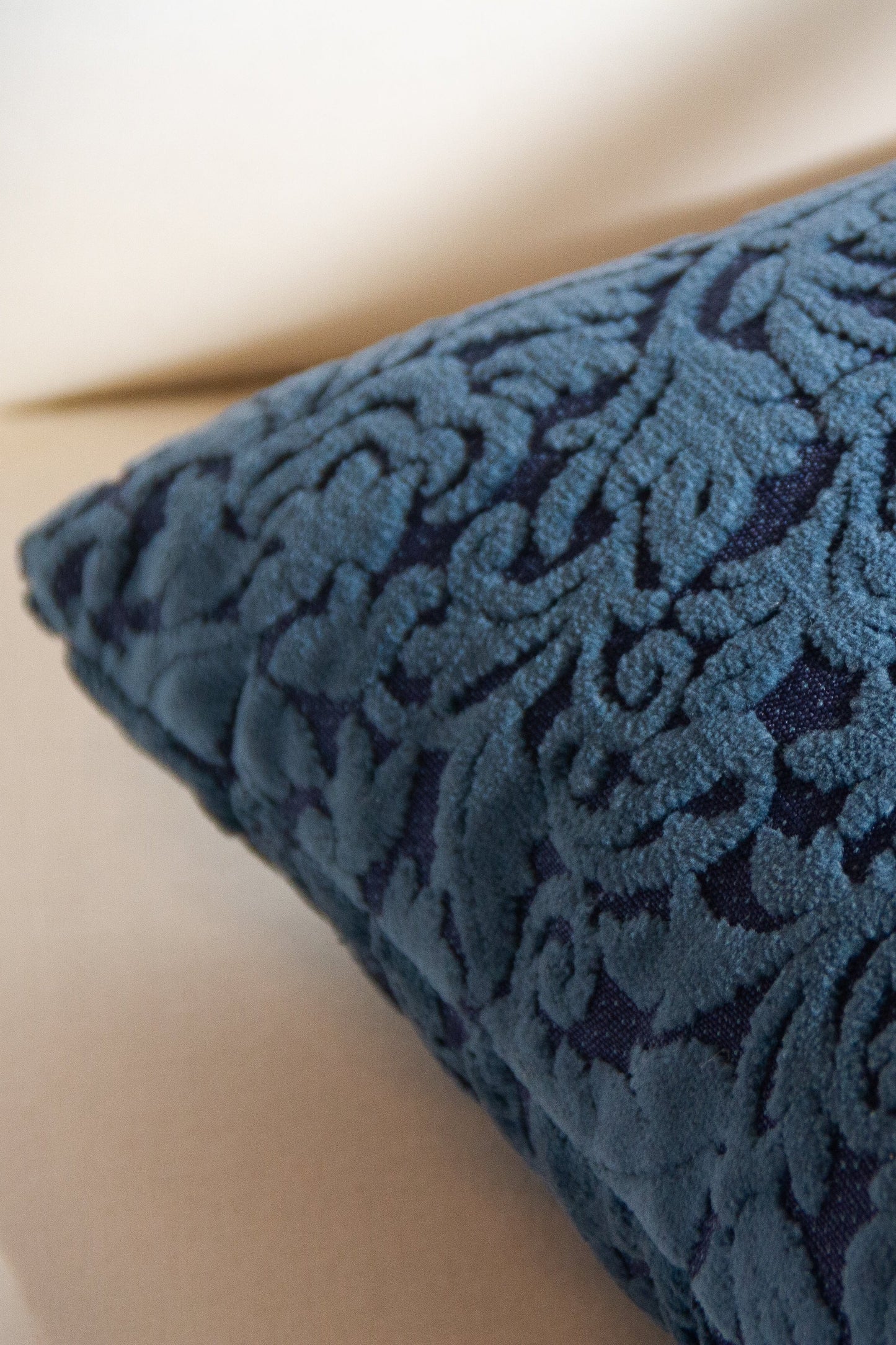 Navy Paisley Pillow Cover