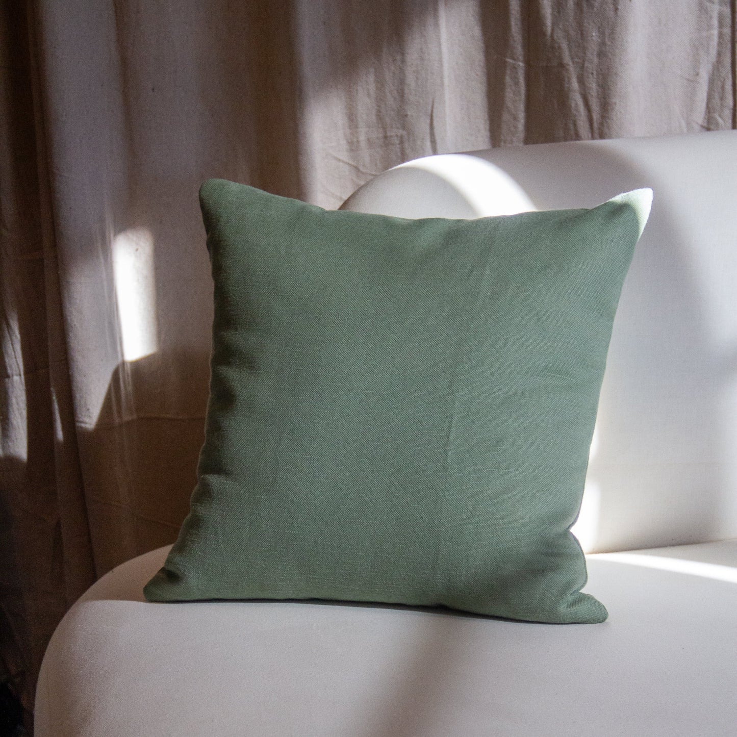 Green Linen Pillow Cover