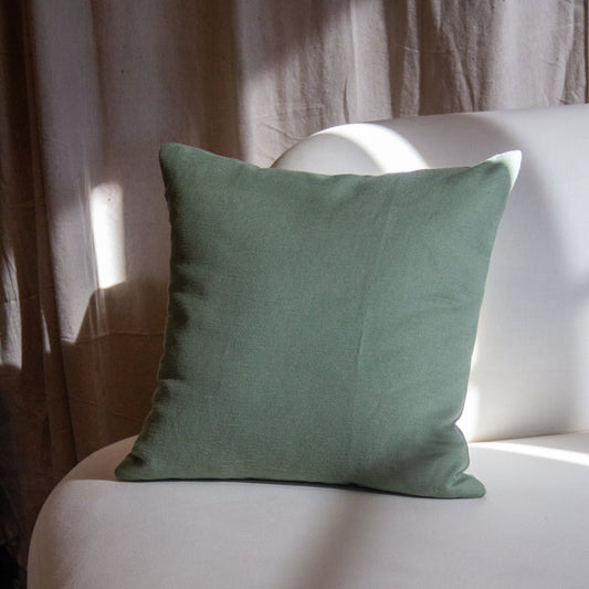 Green Linen Pillow Cover
