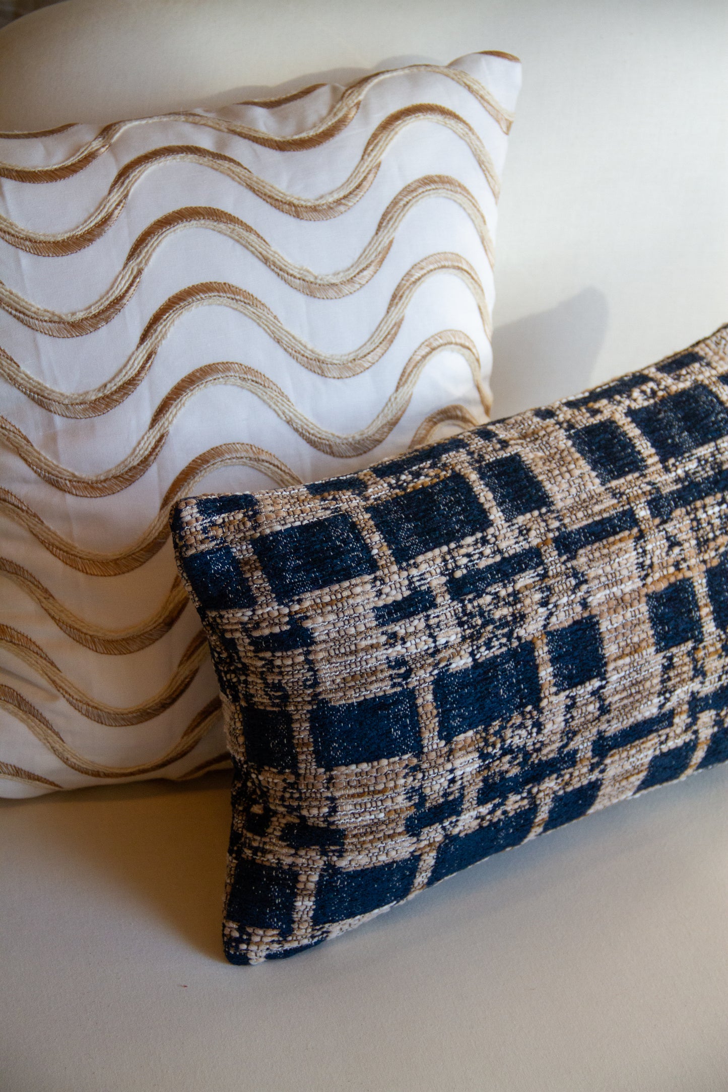 Casamance Houle in Blanc Pillow Cover