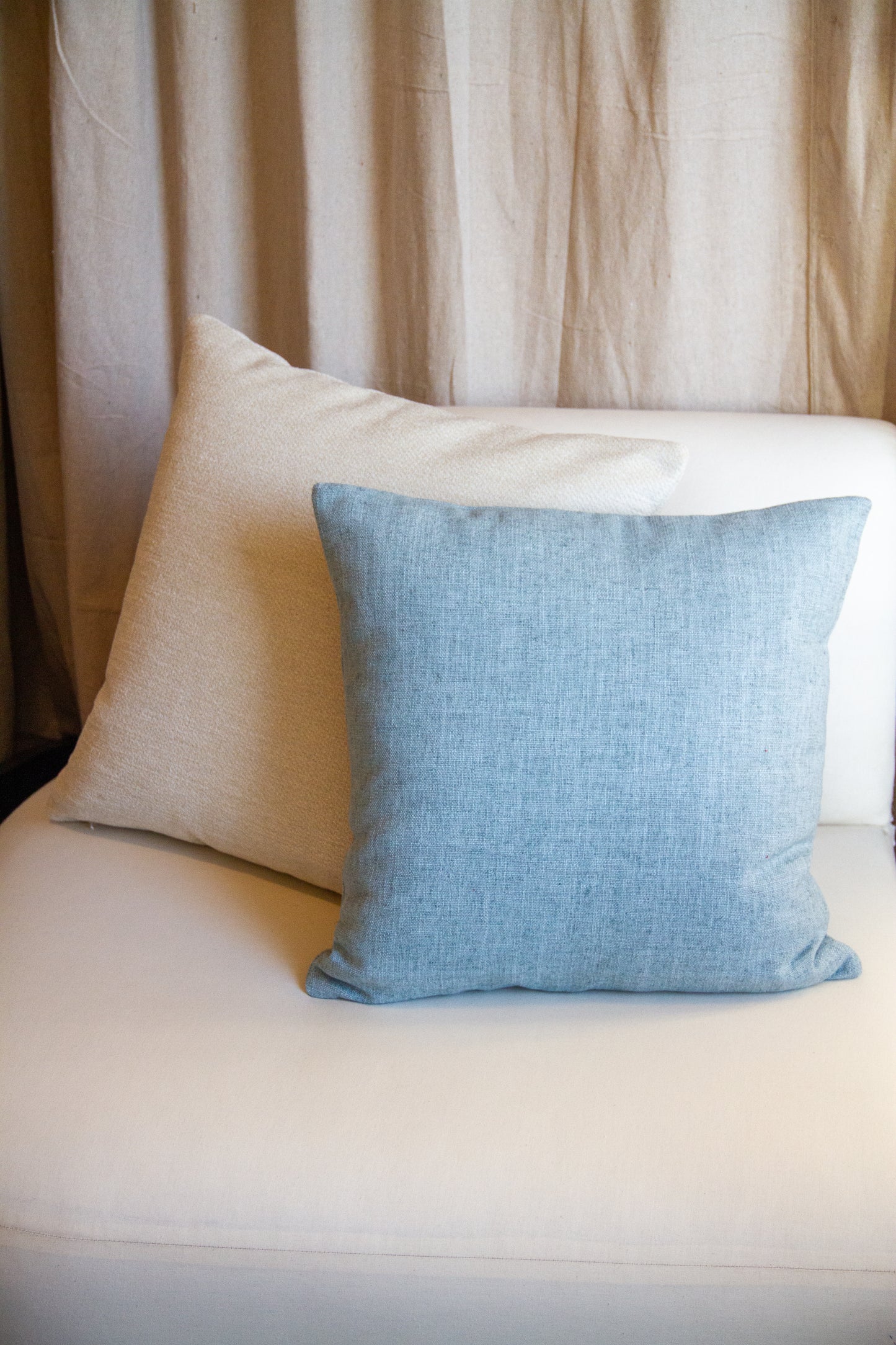 Mint Blue Linen Pillow Cover