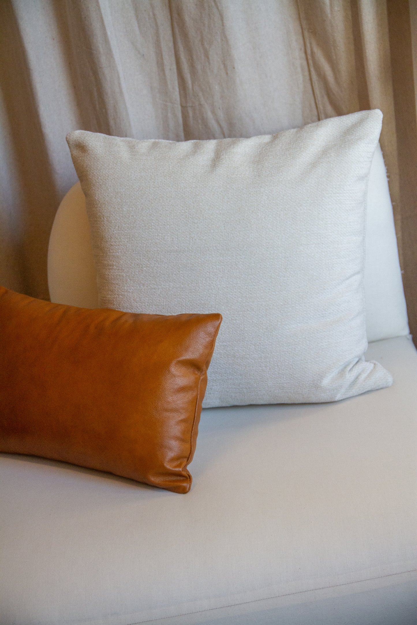 Tan Leather Pillow Cover