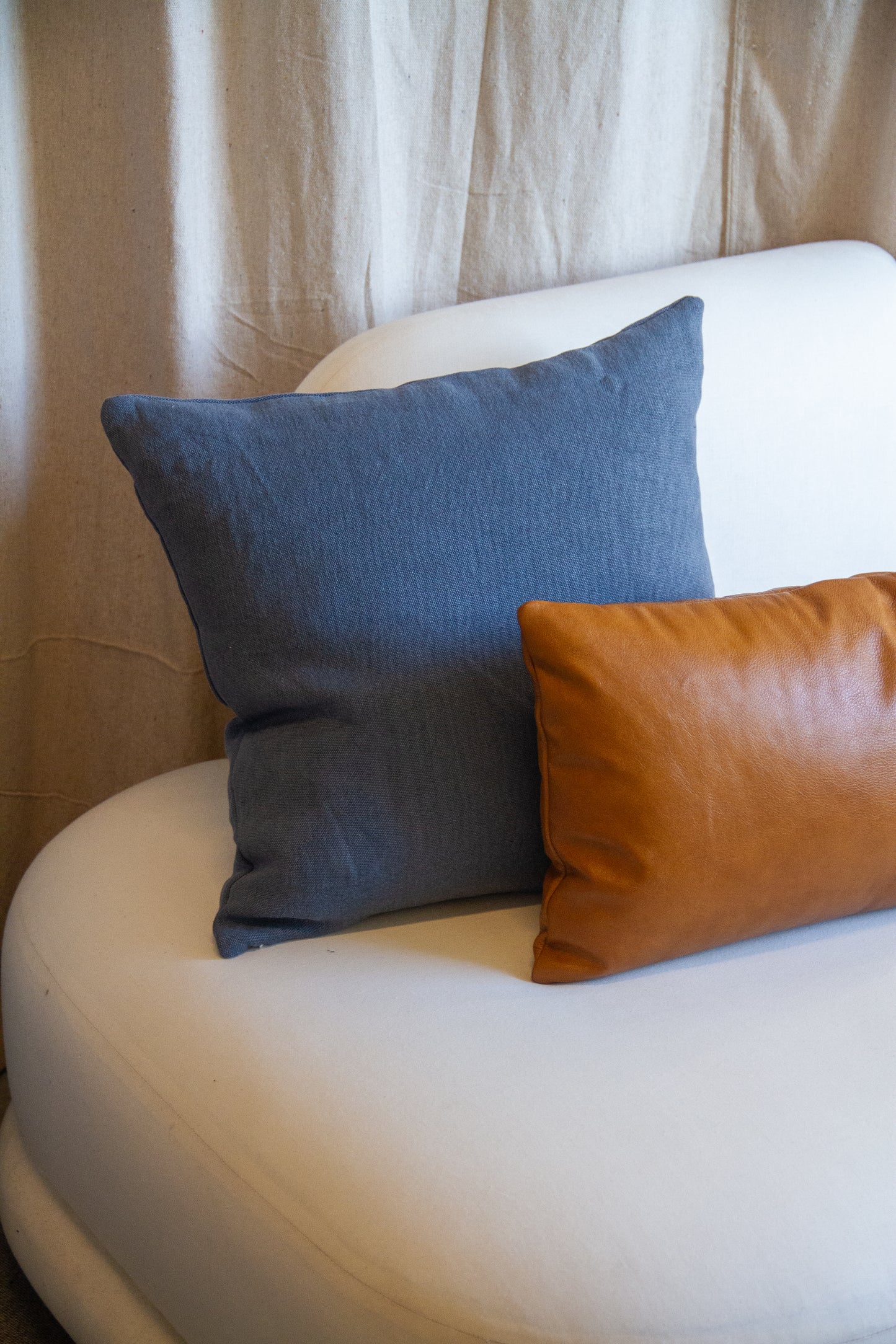 Storm Blue Linen Pillow Cover