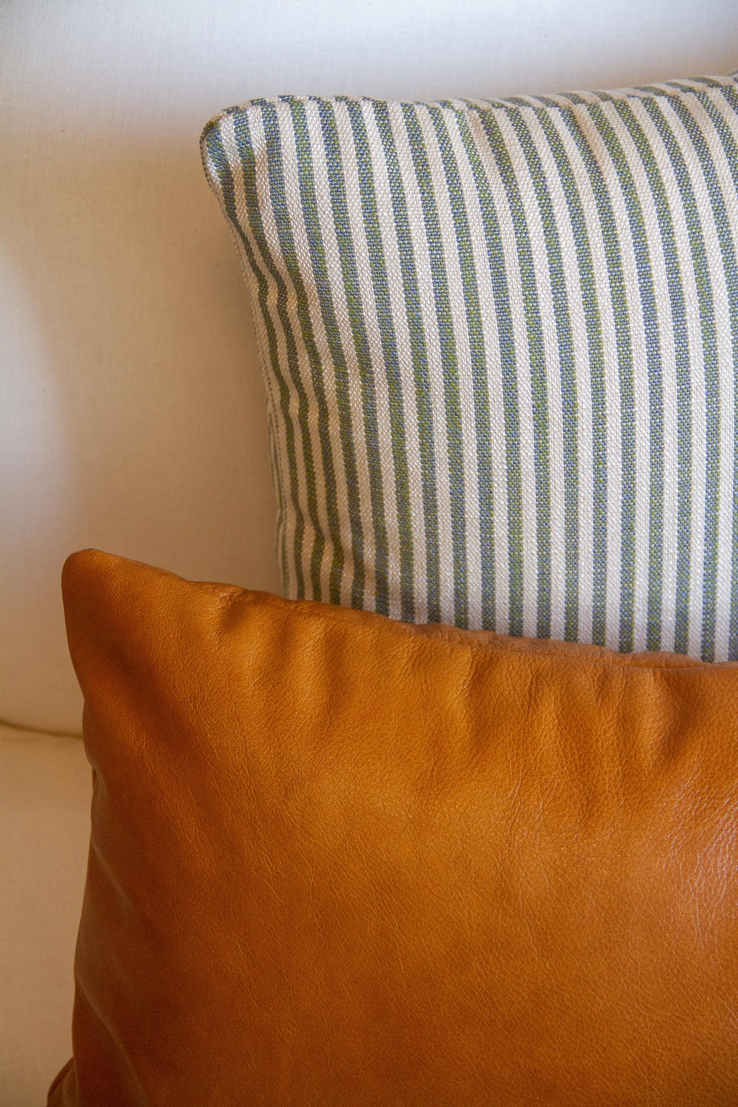 Tan Leather Pillow Cover