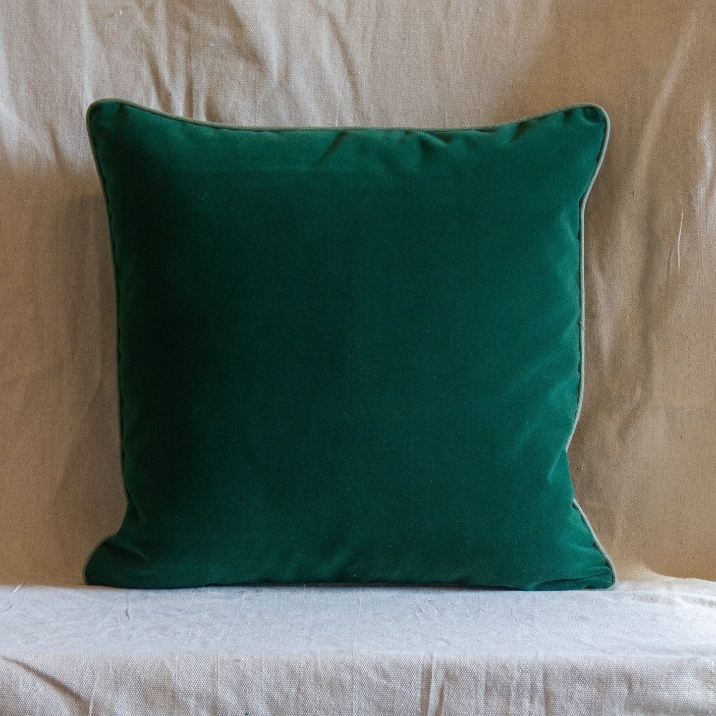 Kravet Velvet Forest with Light Green Welt Pillow Cover