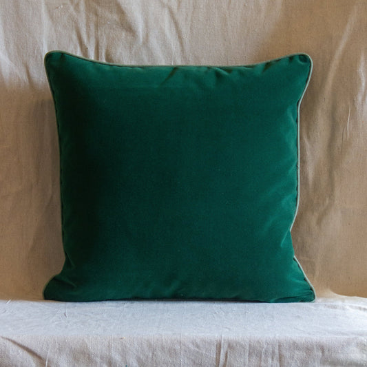 Kravet Velvet Forest with Light Green Welt Pillow Cover