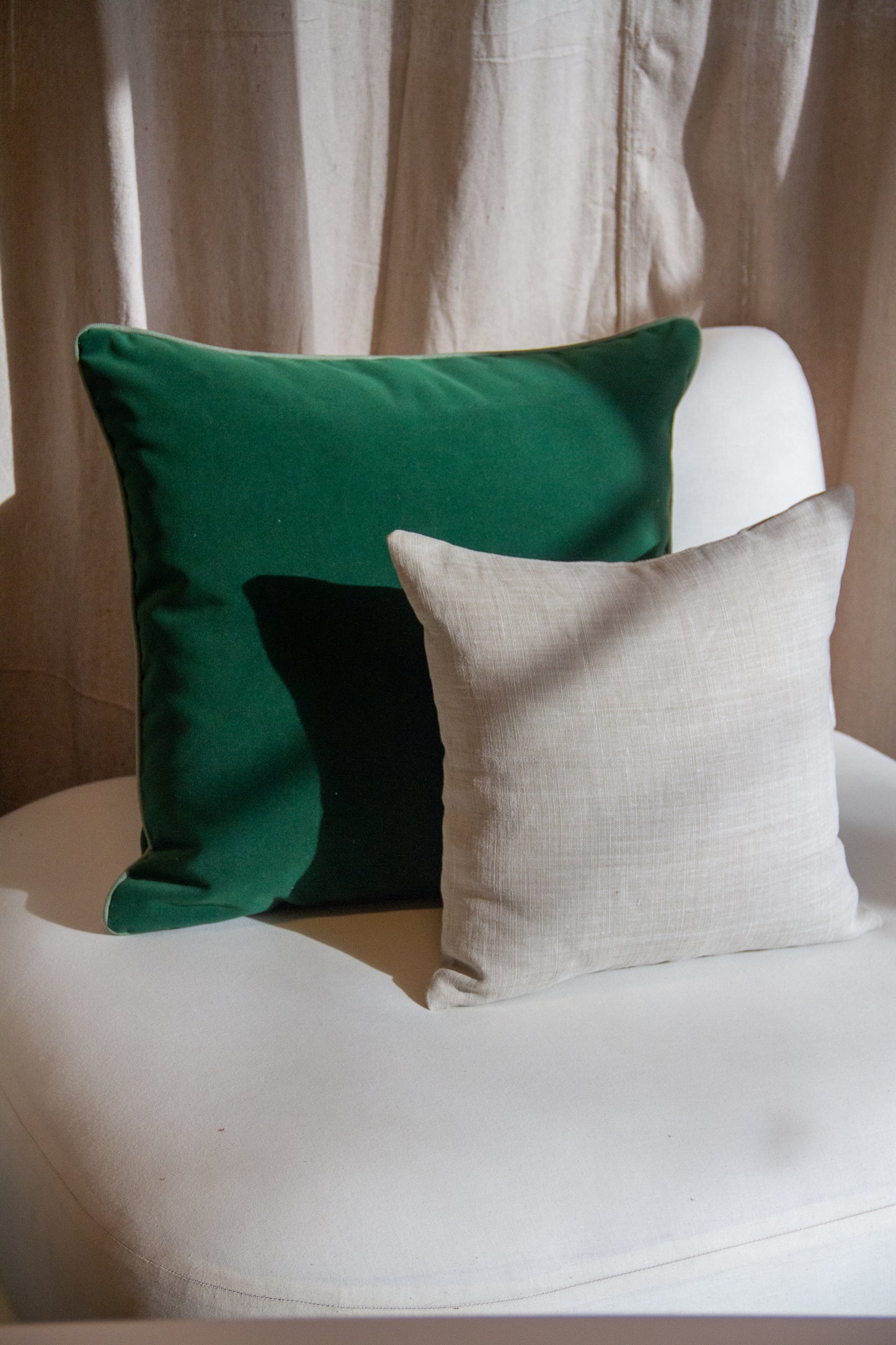 Kravet Velvet Forest with Light Green Welt Pillow Cover