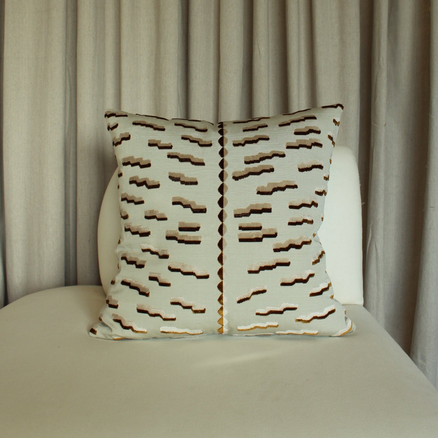 Dedar Tiger Beat in Tobacco with Linen Back Pillow Cover