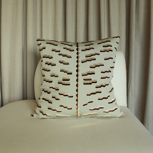 Dedar Tiger Beat in Tobacco with Linen Back Pillow Cover