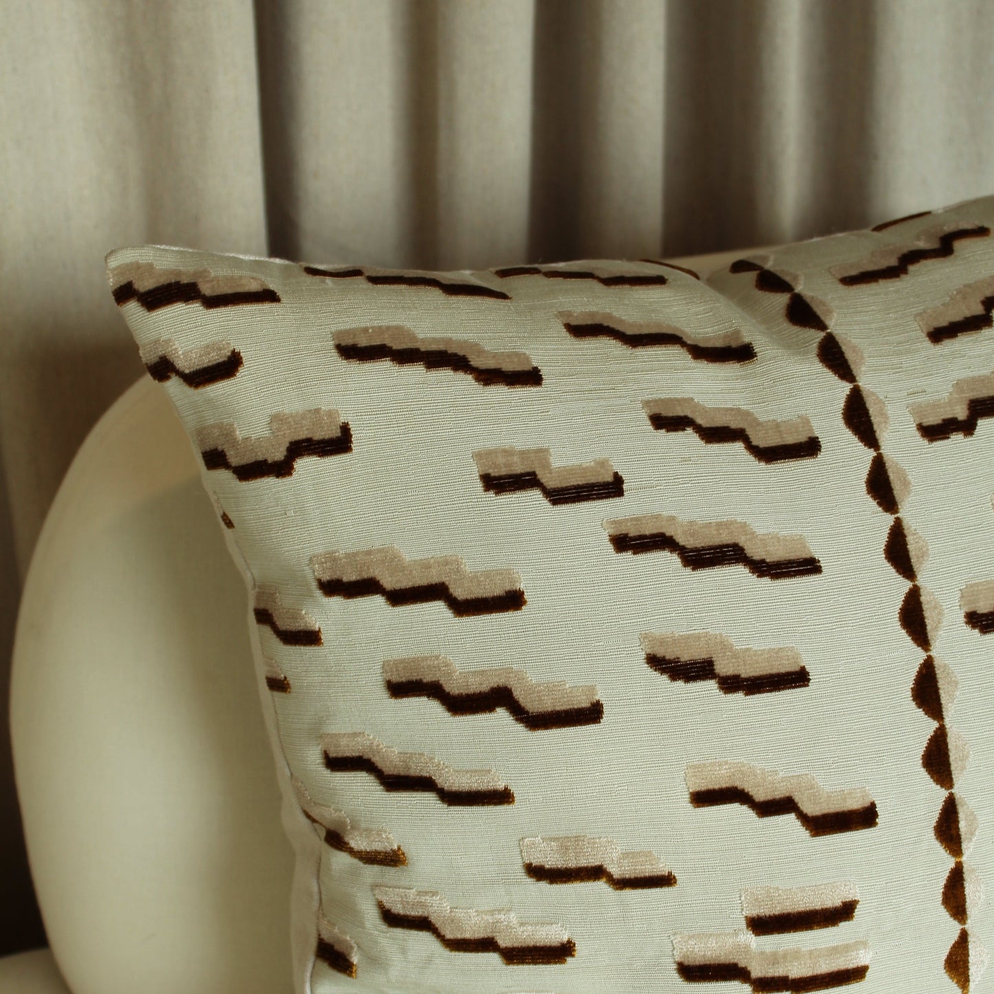 Dedar Tiger Beat in Tobacco with Linen Back Pillow Cover