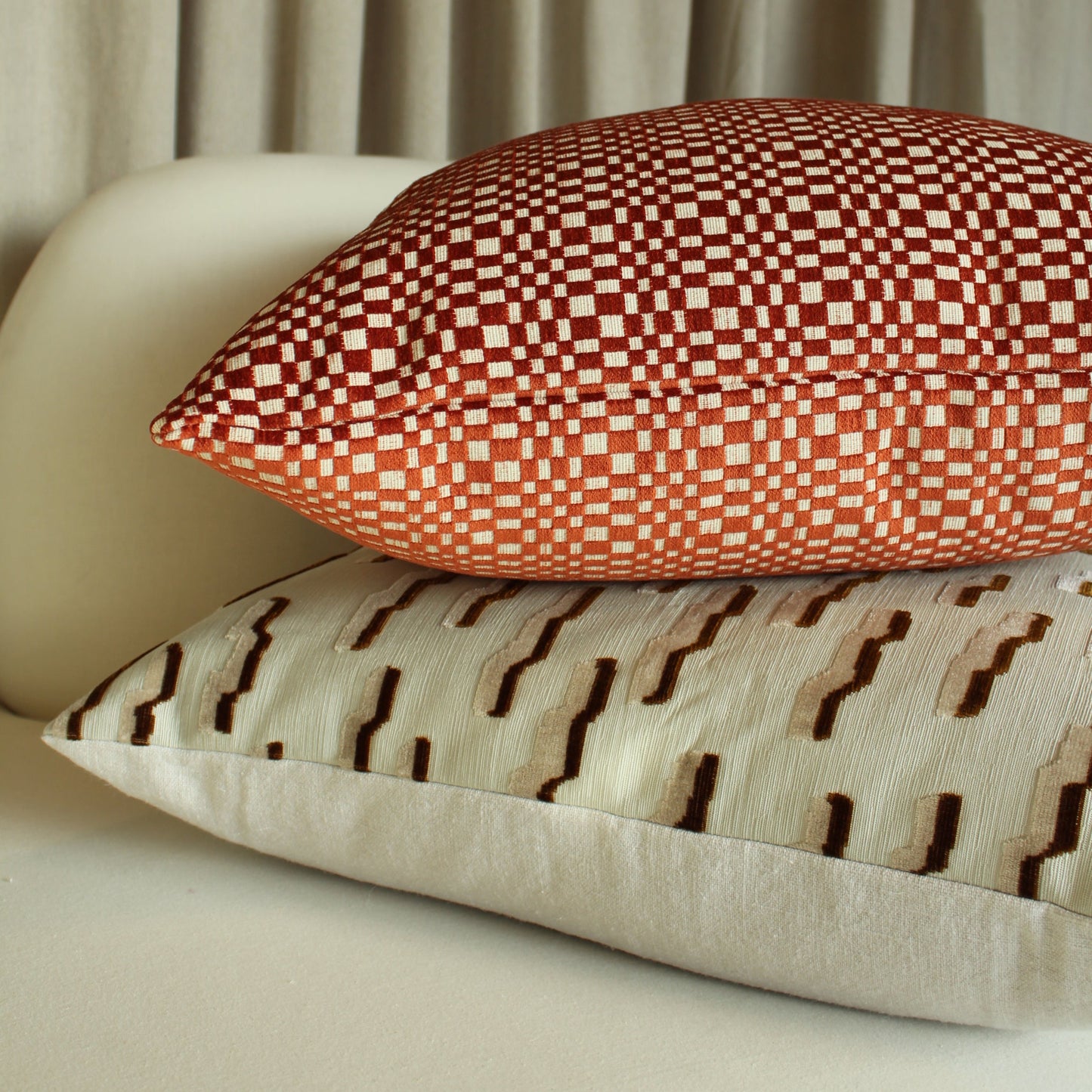 Dedar Tiger Beat in Tobacco with Linen Back Pillow Cover