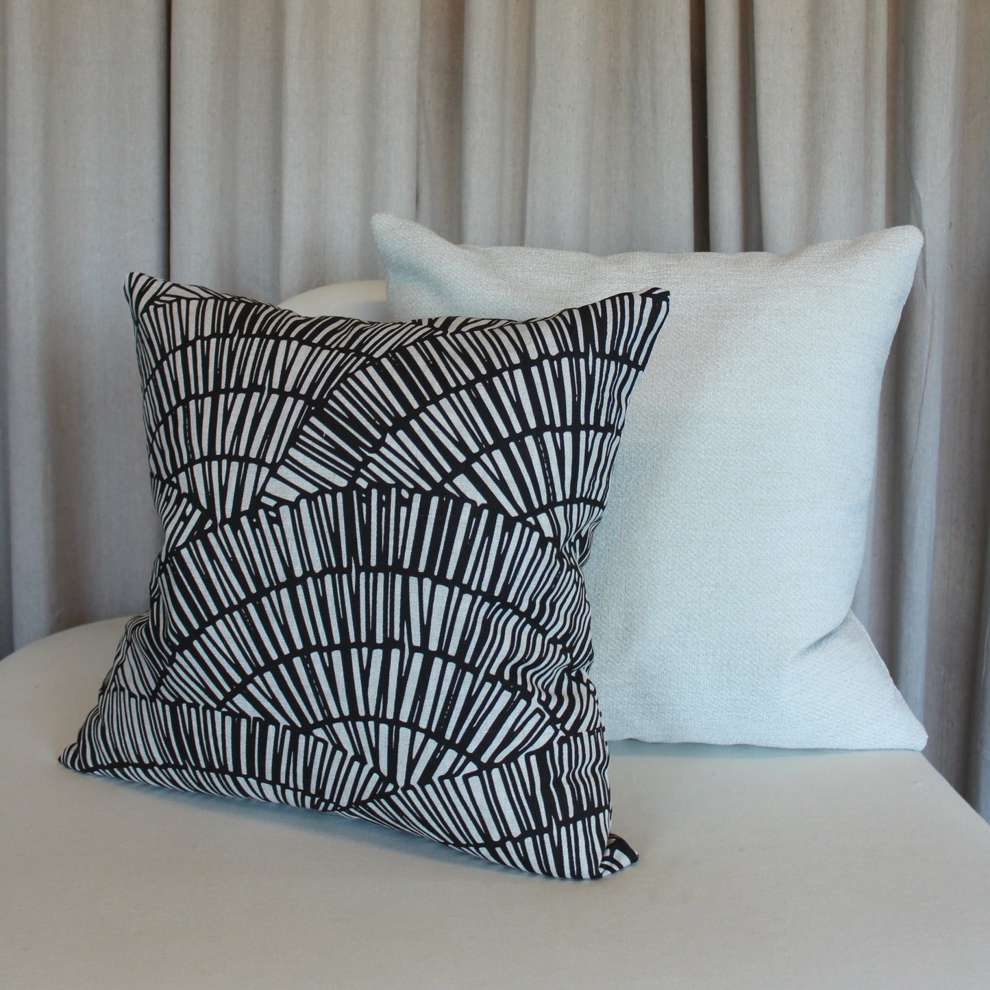 Greige Textiles Fan Fabric Pepper on Oatmeal Pillow Cover