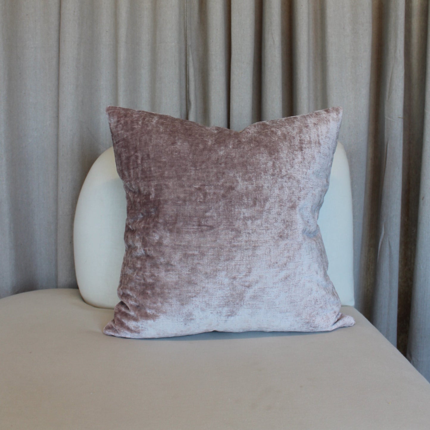 House of Scalamandre Supreme Velvet in Silver Peony Pillow Cover