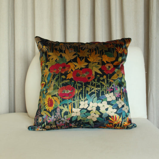 Liberty of London Farina Flowers Vintage Velvet in Lichen Pillow Cover