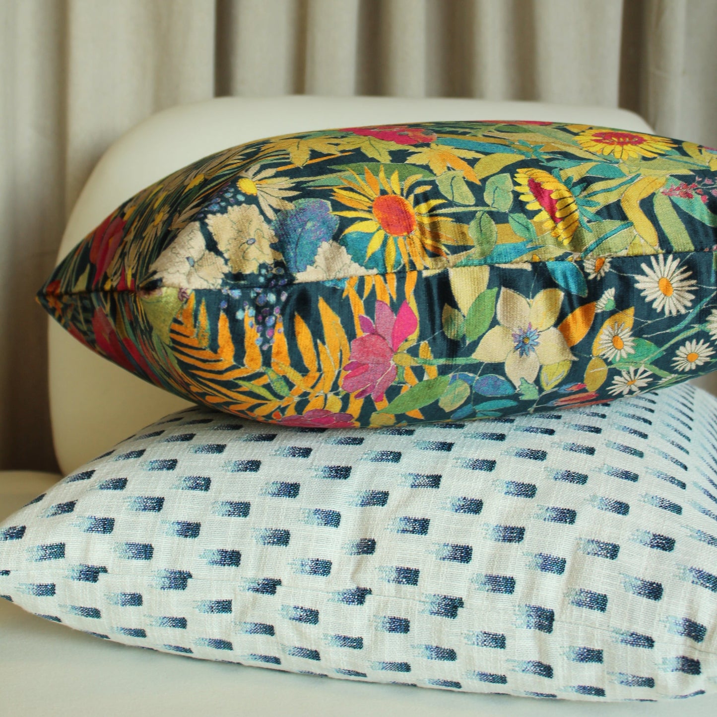 Liberty of London Farina Flowers Vintage Velvet in Lichen Pillow Cover