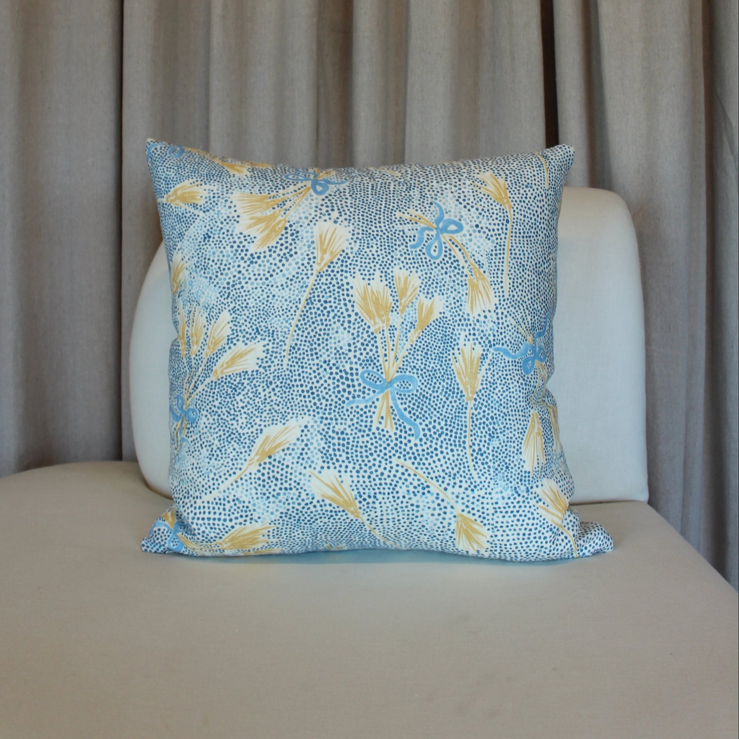 Michael Smith Templeton Fortuna in Sky Blue and Wheat Pillow Cover