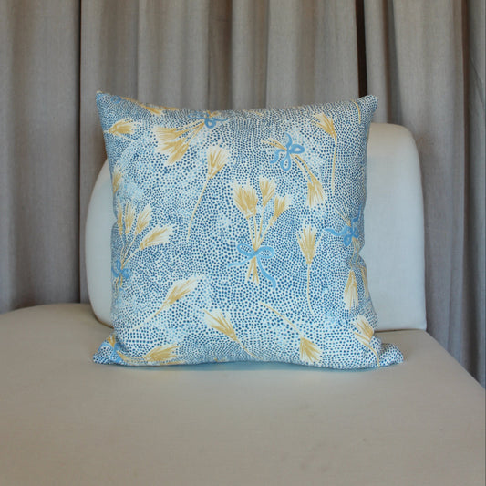 Michael Smith Templeton Fortuna in Sky Blue and Wheat Pillow Cover